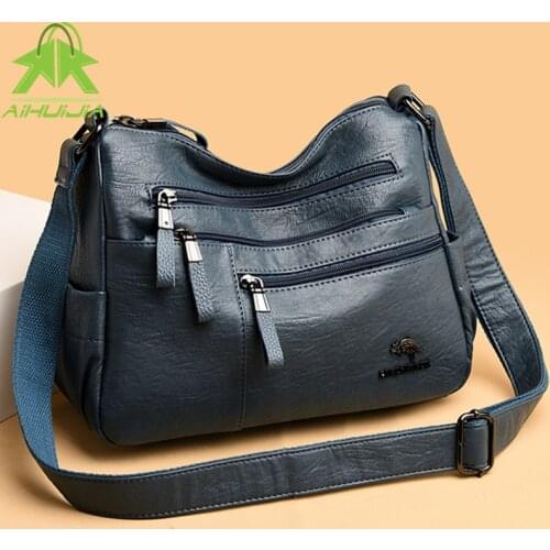 High Quality Womens Pu Leather Shoulder Bags Multi-Layer Women Crossbody Bag Luxury Designer Handbag 2021 New Fashion Female