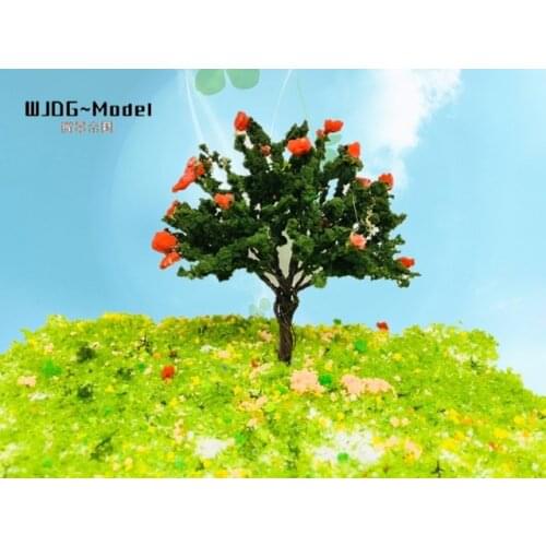 Rail road sand table building model material green apple trees The simulation tree