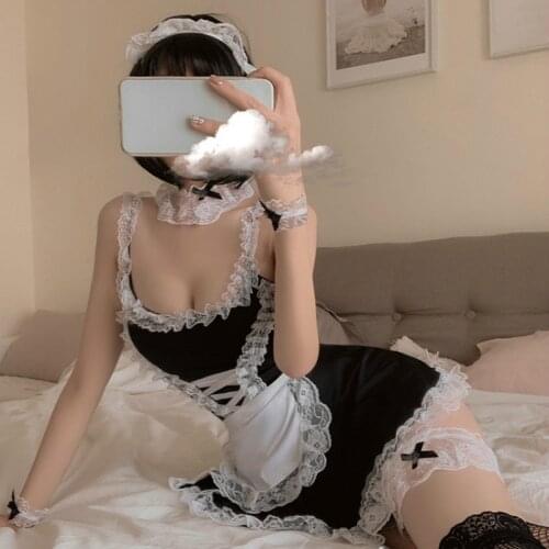 Sexy Anime Cosplay Costumes Maid Uniform Ladies Hot Erotic Lingerie Babydoll Dress Halloween Outfits for Women 2020 Dropshipping