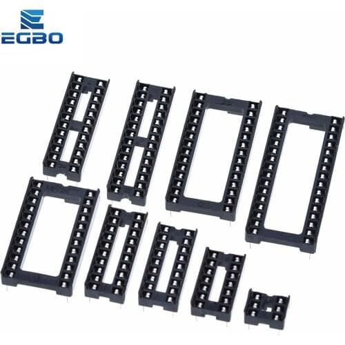 10pcs IC seat 6P/8P/14P/16P/18P/20P/24P/28P DIP IC sockets Adaptor Solder Type 28 pin Narrow body DIP Sockets MCU seat 24PIN