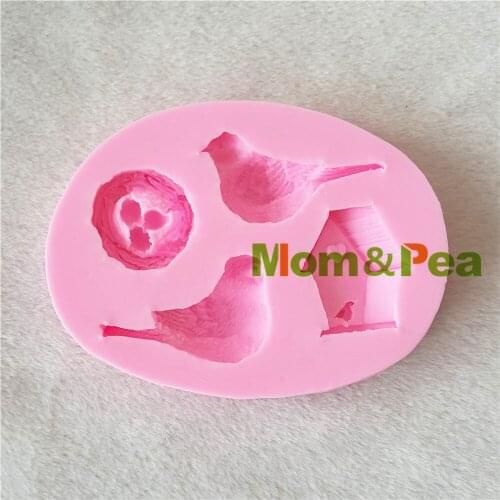 Mom&Pea 1199 Free Shipping Birds Nest Silicone Mold Cake Decoration Fondant Cake 3D Mold Food Grade