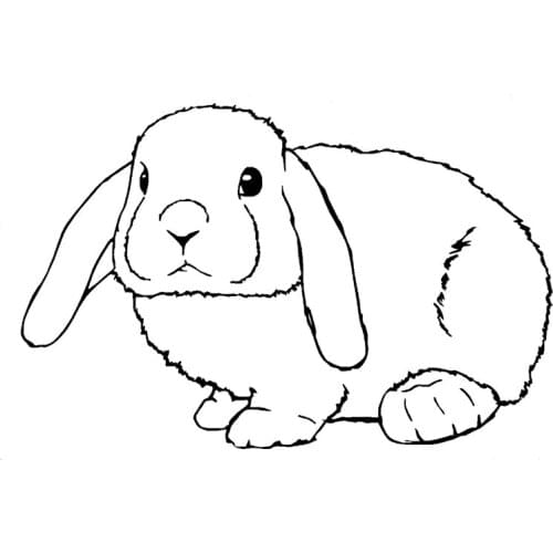 19.5cm*12.6cm Rabbit Lop Eared Animal Car Styling Stickers Decals Vinyl Decor Black/Silver S3-6917