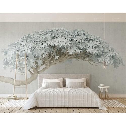 Custom Any Size Interior landscaping 3D Creative Tree Modern Minimalist Nordic 3d stereo TV Background Wall Silk Mural Wallpaper