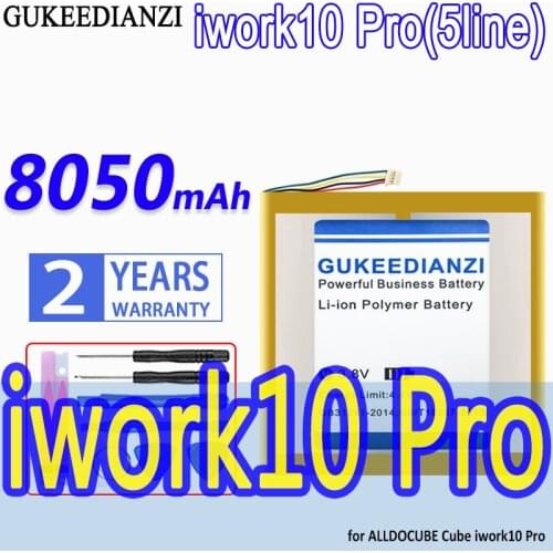 GUKEEDIANZI High Capacity Battery iwork10 Pro (5line) 8050mAh for ALLDOCUBE Cube iwork10 Pro tablet Bateria