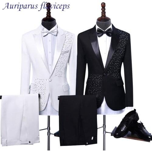 Auriparus flaviceps Shiny Performance Man Clothing Sequins Performance Man Suits Stage Costumes for Singers Mens Mens costume