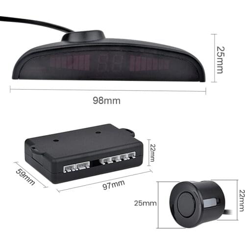 Car Parktronic Automatic LED Parking Sensor with 4 Sensors Reverse Backup Parking Radar Monitor Detector System Display