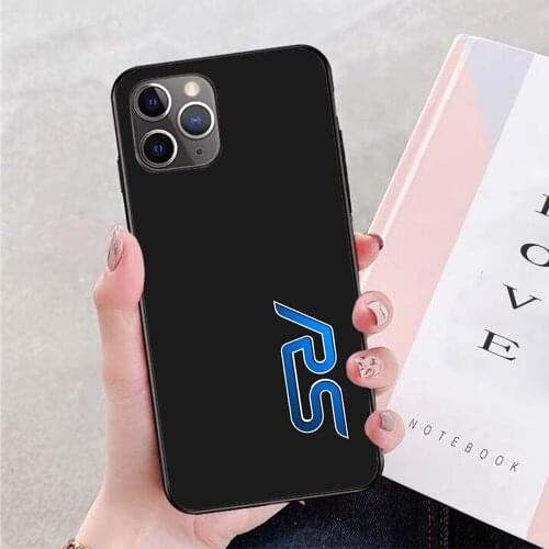For iPhone Black and Blue RS Badge Cover Soft TPU Border Apple iPhone Case
