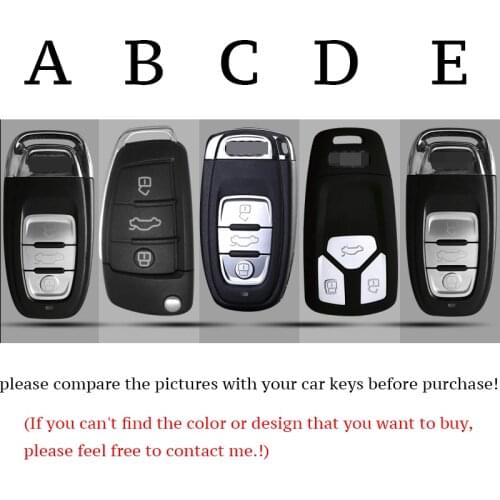 Leather Car Key Cover Case For Audi A3 B8 A4 B6 A6 C6 C5 With Keychain Key Cover Car Accessories