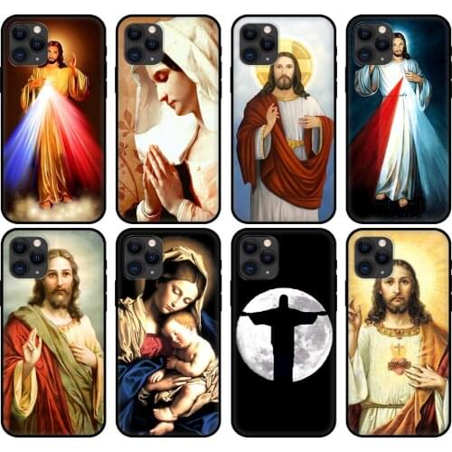 Black tpu case for iphone 5 5s se 6 6s 7 8 plus x 10 cover for iphone XR XS 11 pro MAX case jesus christ god bless you customer