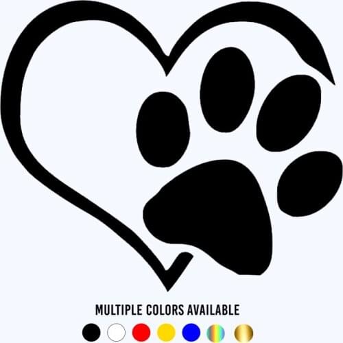 CK20841# Die-Cut Vinyl Decal Dog Paw Car Sticker Waterproof Auto Decors on Bumper Window Laptop