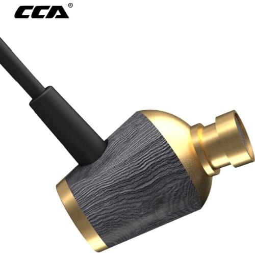 CCA CST Wooden In-Ear Earphone Metal Bass Headphones Sports Dynamic Headset Wood Heavy Bass Earpiece for Runing Gaming Sport