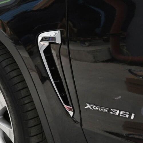 For BMW X5 F15 2014 2015 2016 2017 Car styling ABS Chrome Side Wing Fender Air Guide Vents Frame Trim Accessories