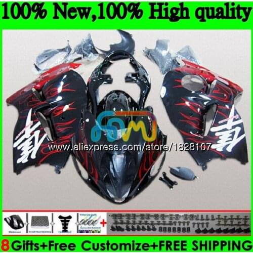 Hayabusa For SUZUKI GSX-R1300 GSXR 1300 1996 1997 1998 Red flames new 1999 2000 2001 48BS.82 GSXR1300 96 97 98 99 00 01 Fairings