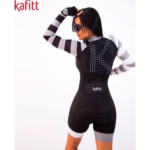 Kafitt Pro Womens Long Sleeve Triathlon Suit Cycling Suit Sportswear Leotard Maillot Ropa Fashion Sexy Suit