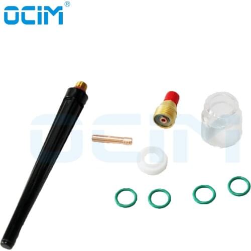 9pcs/set #12 Pyrex Glass Cup Kit Stubby Collets Body Gas Lens TIG Welding Torch For WP-9/ 20/ 25 Mayitr Welding Accessories