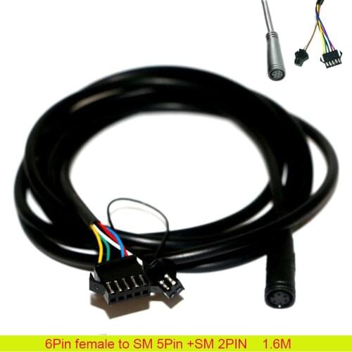 E-BIKE Bicycle FOCAN Controller 6pin Display Waterproof Conversion Cable for Electric Bike Conversion Kit Julet Cable