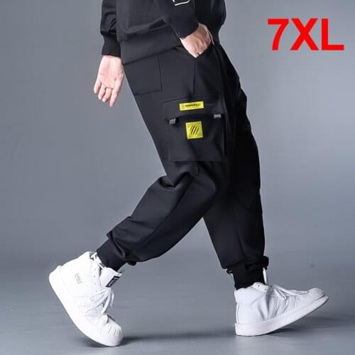 7XL Plus Size Pant Men Joggers Sweatpants Baggy Cargo Pants Streetwear Trousers Elastic Waist Male Loose Plus Size