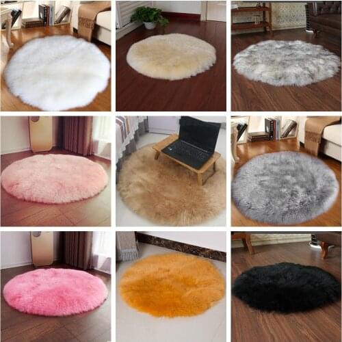 Soft Sheepskin Skin Faux Fur Fake Rug Mat Small Rugs Seat Cushion Non Slip Floor Carpet Shaggy Rugs Baby Crawling Mat