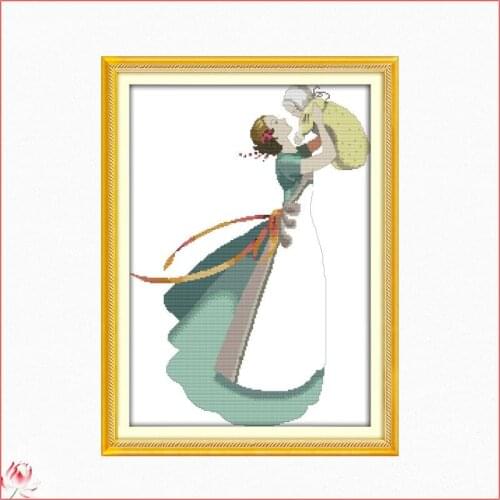 Mother Holding Baby Pattern Cross Stitch Character Embroidery Kit 11CT 14CT Count Printed Fabric Needlework Full Set DIY Sewing