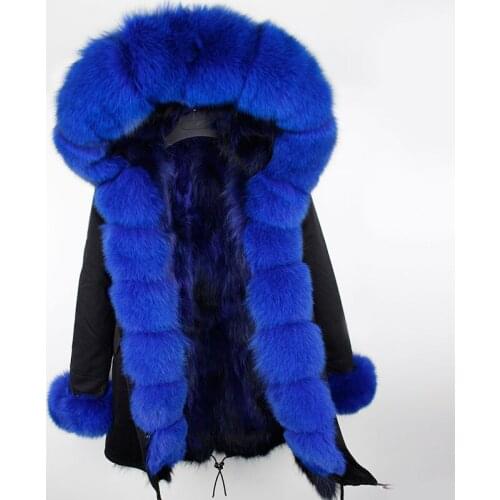 Real fur coat waterproof jacket winter women long luxurious large real fox fur coat top quality streetwear 2020 new plus size