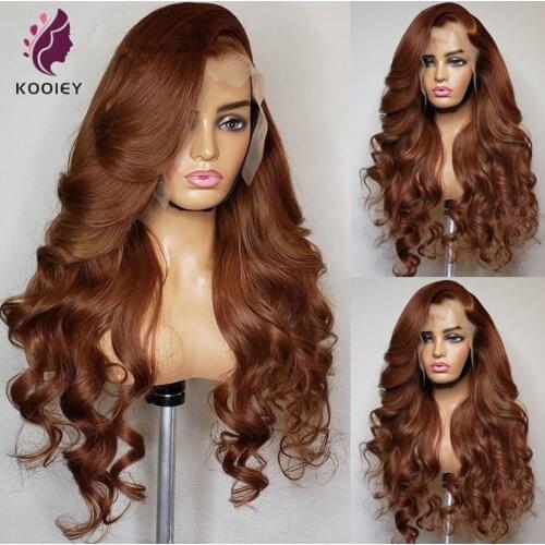 Body Wave Dark Brown Color 13x4 Lace Front Human Hair Wig For Women Peruvian PrePlucked Remy Closure Wig 180% Bleached Knots