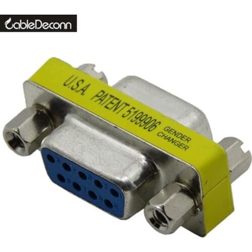 5PCS RS232 Gender Changer DB9 9pin Female to Female VGA Gender Changer Adapter F-F