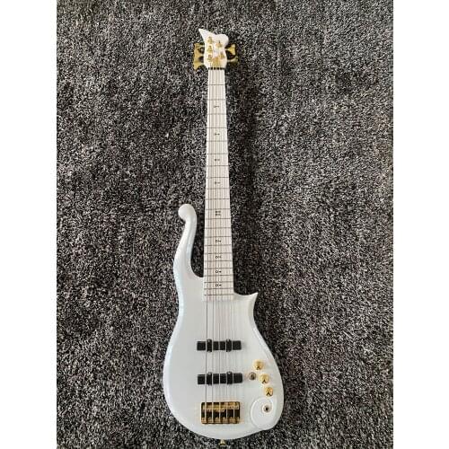 Factory direct sales Wang Ziyun bass 5 string bass, white paint gold accessories high-quality electric guitar package freight