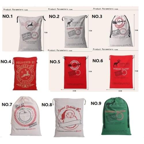 Christmas Gifts Sack Bags Christmas Large Canvas Santa Claus Drawstring Bag With Reindeers Monogramable free shipping CC04