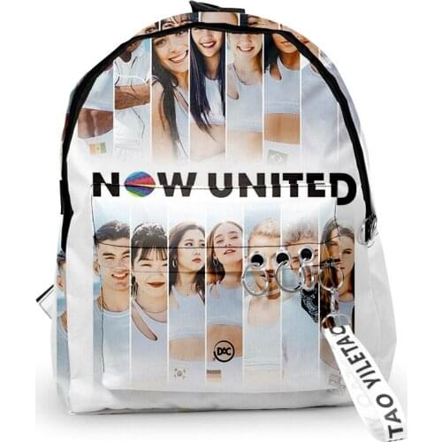 Now United merch Oxford Fabric One Shoulder Keychain Backpack Printed Casual Student School Bag