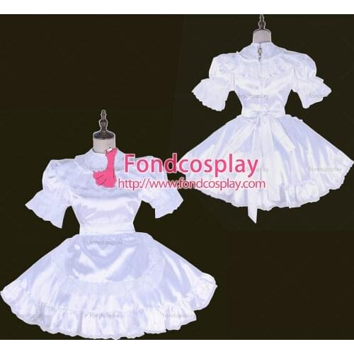 Lockable Sissy maid Satin dress Uniform cosplay costume Tailor-made[G1659]