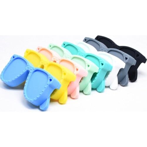 20 PCS Silicone Sunglasses Teethers Baby Teething Pendant Gums Massage Toys Teething Relief Soft Texture Aviator Teethers