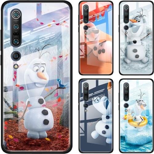 Olaf Snowman Frozen Tempered Glass Cover For Xiaomi Mi 11 Ultra 11i 10T Note 10 CC9 CC9E 9T Lite Pro Phone Case Coque
