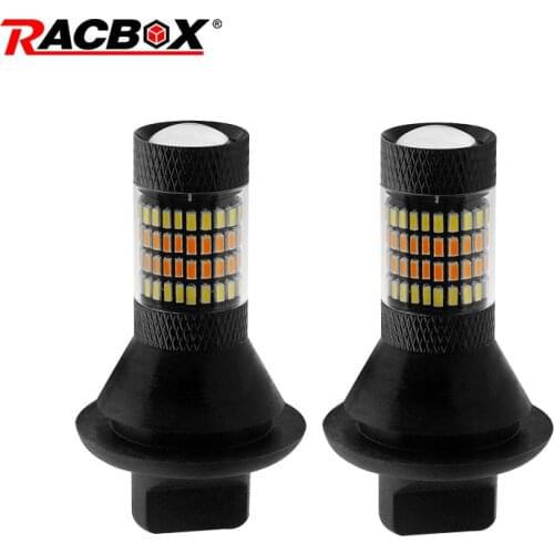 T20 7440 1156 BAU15S BA15S 96 leds DRL Day Running Light White Amber Lamp Bulbs Turn Signal Light LED External Lights 12V