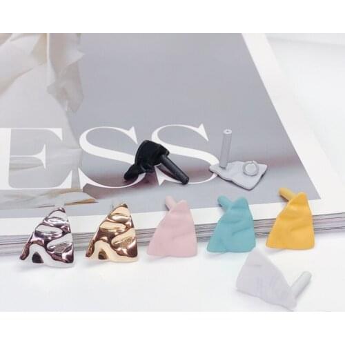 Triangle Alloy Stud Earring Finding Components Eardrop Simple Style DIY Jewelry Accessories Handmade Materials 8pcs