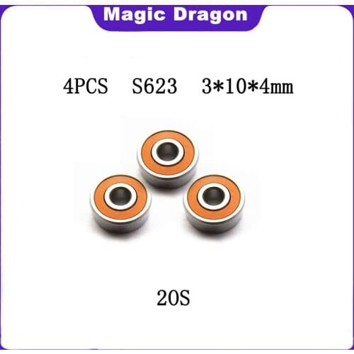 High quality NEW 4PCS S623 2OS 3X10X4mm S623 2RS CB ABEC7 LD 3x10x4 Stainless steel hybrid ceramic ball bearing fishing bearing