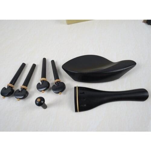 1 set of High quality of violin ebony fittings 4/4 boxwood decoration
