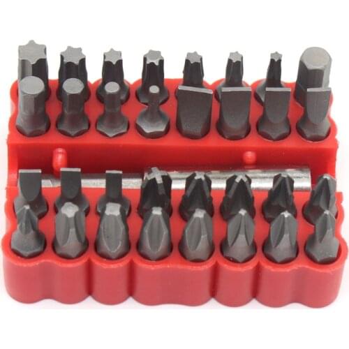 33pcs 1/4" Inch 6mm Adapter Screwdriver Head for electric drill/screwdriver/Universal shaft/1/4 Inch 105 Degree Adapter extend