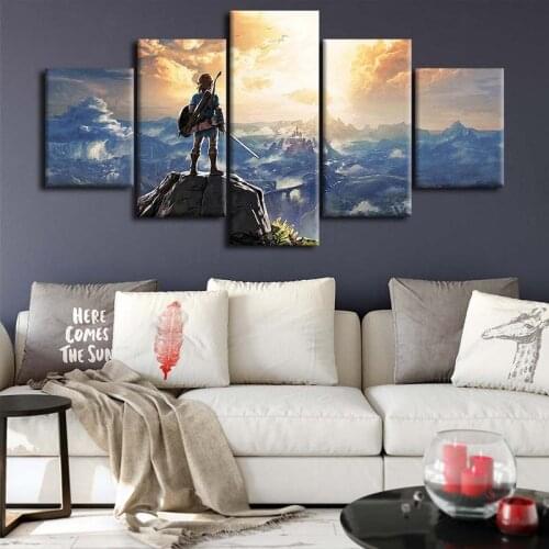 5 Pieces Breath Of The Wild Canvas Game Wall Art Decor Pictures Living Room Home Decoration Posters Paintings