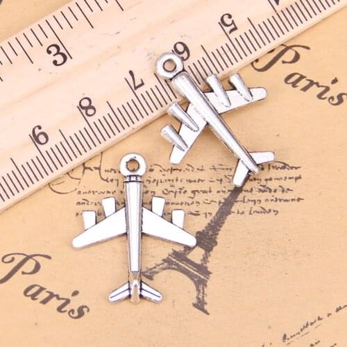 72pcs Jewelry Charms airplane plane 27x21mm Antique Silver Plated Pendants Making DIY Handmade Tibetan Silver Jewelry