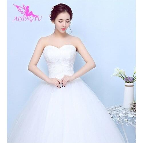 AIJINGYU 2021 mermaid new hot selling cheap ball gown lace up back formal bride dresses wedding dress FU268