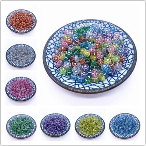 New 50pcs/lot 6x4mm Acrylic Hexagon Beads Spacer Loose Beads For Jewelry Making Accessories DIY Bracelet Earring Making
