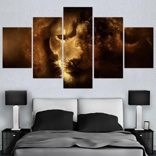 Diamond Painting 5 Panel lion king Pictures diamond embroidery sale cross stitch diamond mosaic full square round For Wall Art