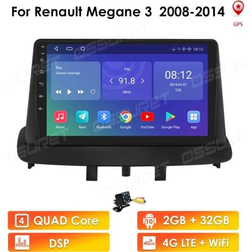 Car Radio Multimedia Video Player Navigation GPS for Renault Megane 3 Fluence Android Car Stereo Radio Head Unit with Frame