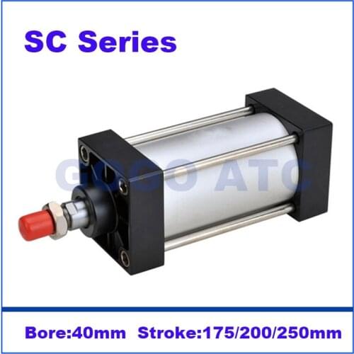 Airtac type Standard pneumatic pistons cylinder 40mm bore 250mm stroke SC40-175/200/225 single rod double acting air cylinder