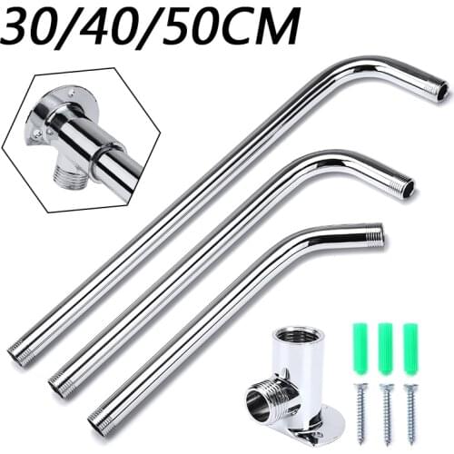1pc Stainless Steel Shower Arm For Bath Accessories Wall Mounted Bathroom Shower Arm Head Extension Pipe Kit