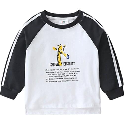 2-10 Years Kids Shirts Cartoon Print Long Sleeve Stitching Tops for Boy Kids Clothes Casual Cotton Children Boys Tshirt 2020 New