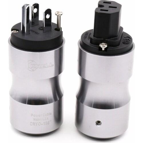 Hifi audio X1 pair Brass Rhodium plated US AC Power Plugs Extension adapter for power cable