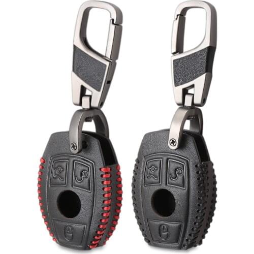 Leather Car Remote Key Shell Key Case Cover for Mercedes Benz C Class W205 E Class W212 A B S GLC GLA GLK Car Accessories