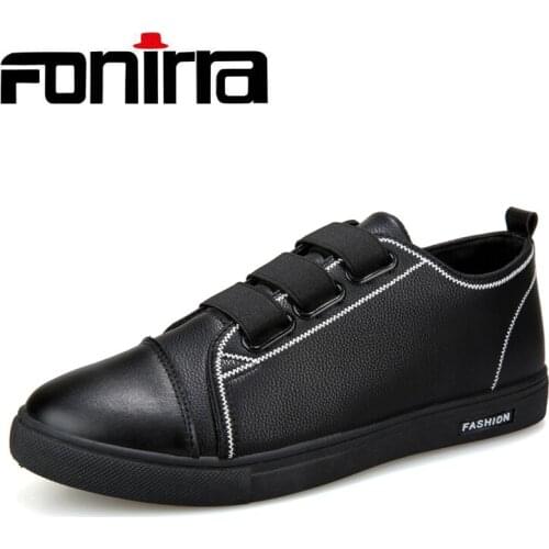 FONIRRA Luxury Leather Shoes Men Sneakers Fashion Breathable Flat Lace-up Flat Driving Shoes Zapatillas Hombre Casual Shoes 595