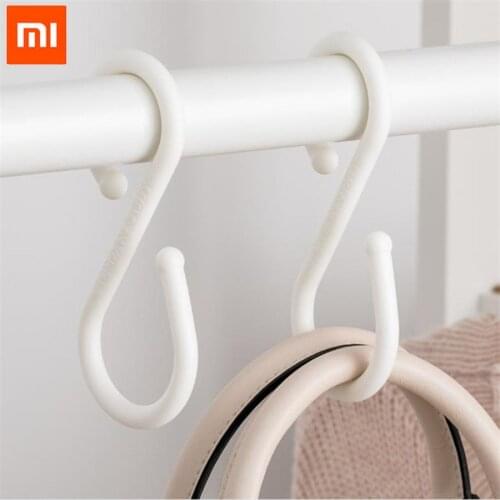 Xiaomi Mijia S type Double Head Hook PP Material Super Load-Bearing Hanger Tie Belt Key Hook 10 piece Convenient Storage Hook